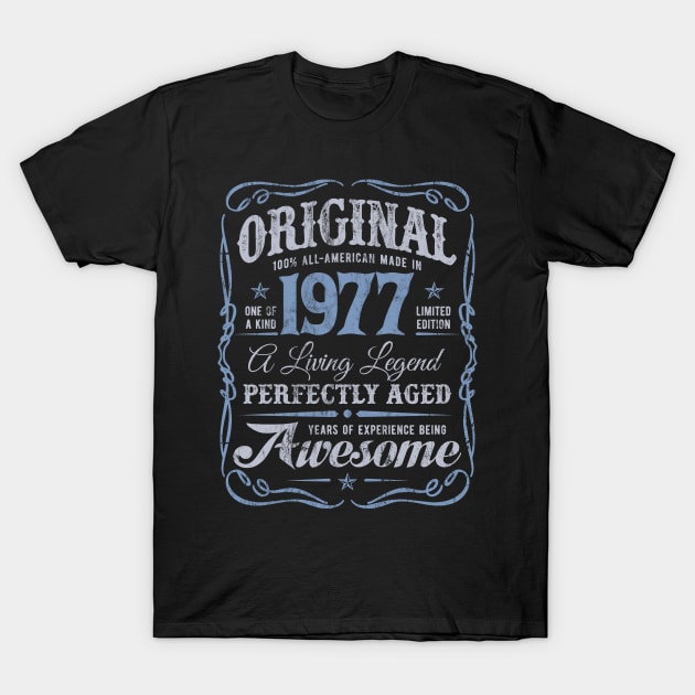 1977 Birthday Gift THE ORIGINAL Perfectly Aged T-Shirt by Irregulariteez